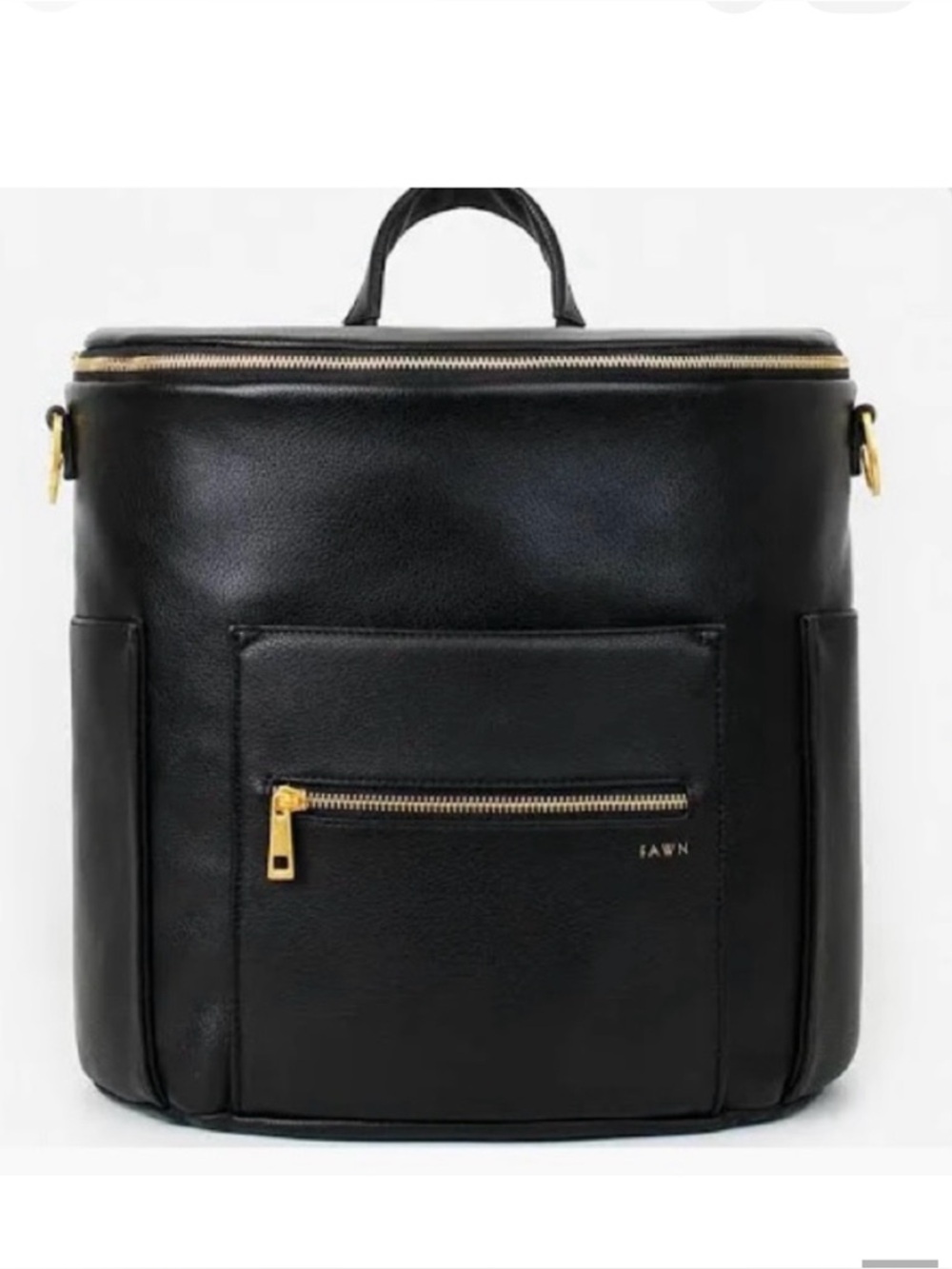 Design Black Vegan Leather Backpack Tote